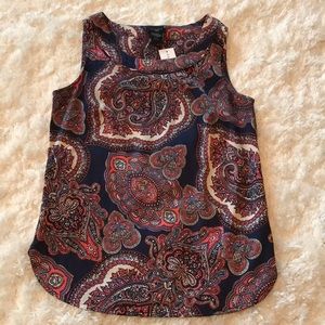 NWT, Ann Taylor, Paisley Print Sleeveless Top!